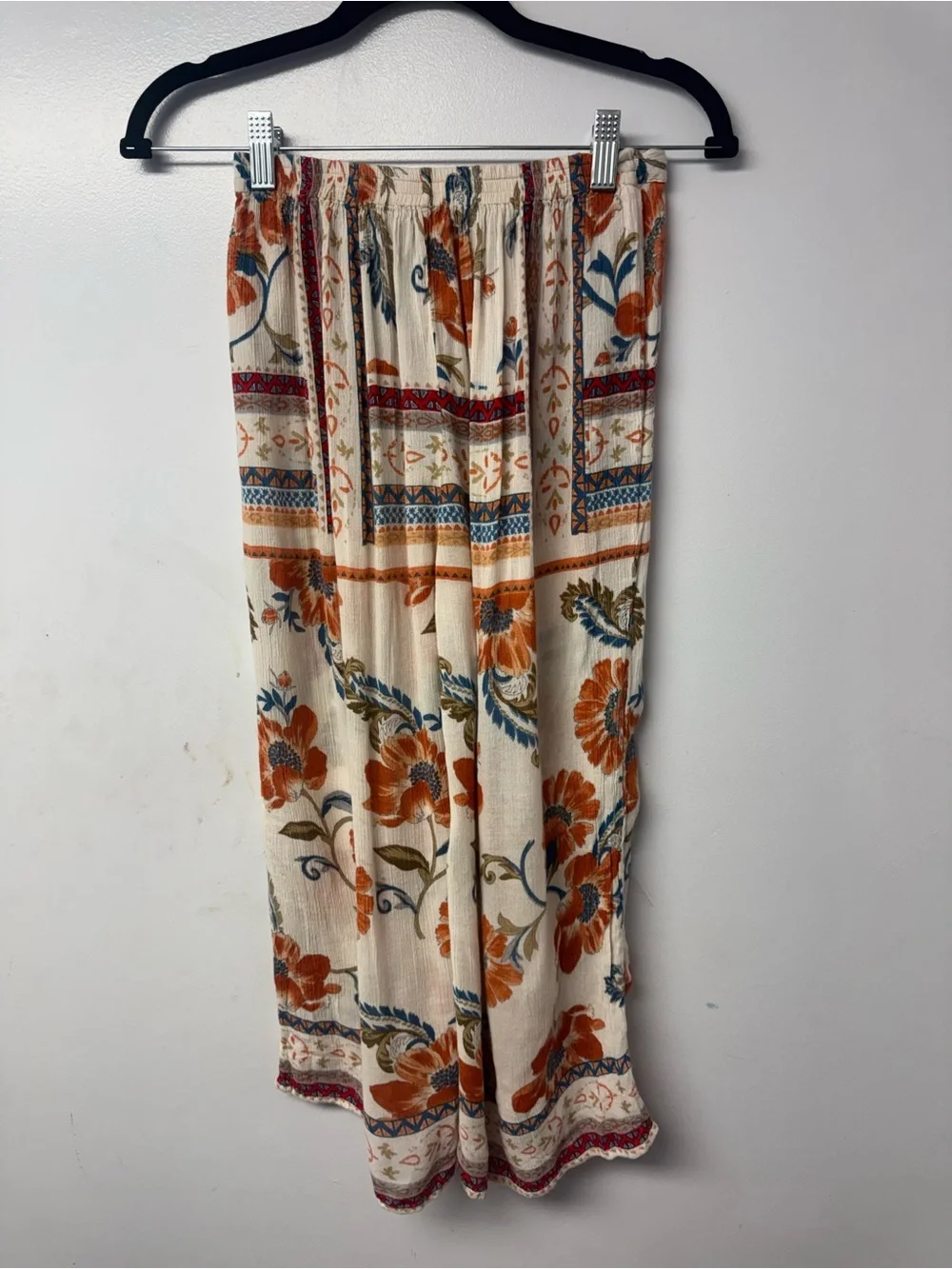 Patrons of Peace Floral Wide Leg Crop Pants XS Boho Rayon Made in India Festival - Picture 5 of 10